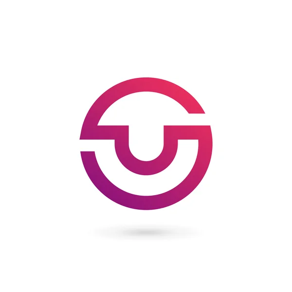 Letra U icono del logotipo elementos de plantilla de diseño — Vector de stock