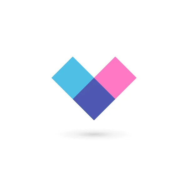 Litera V serca logo ikona elementy szablonu projektu — Wektor stockowy
