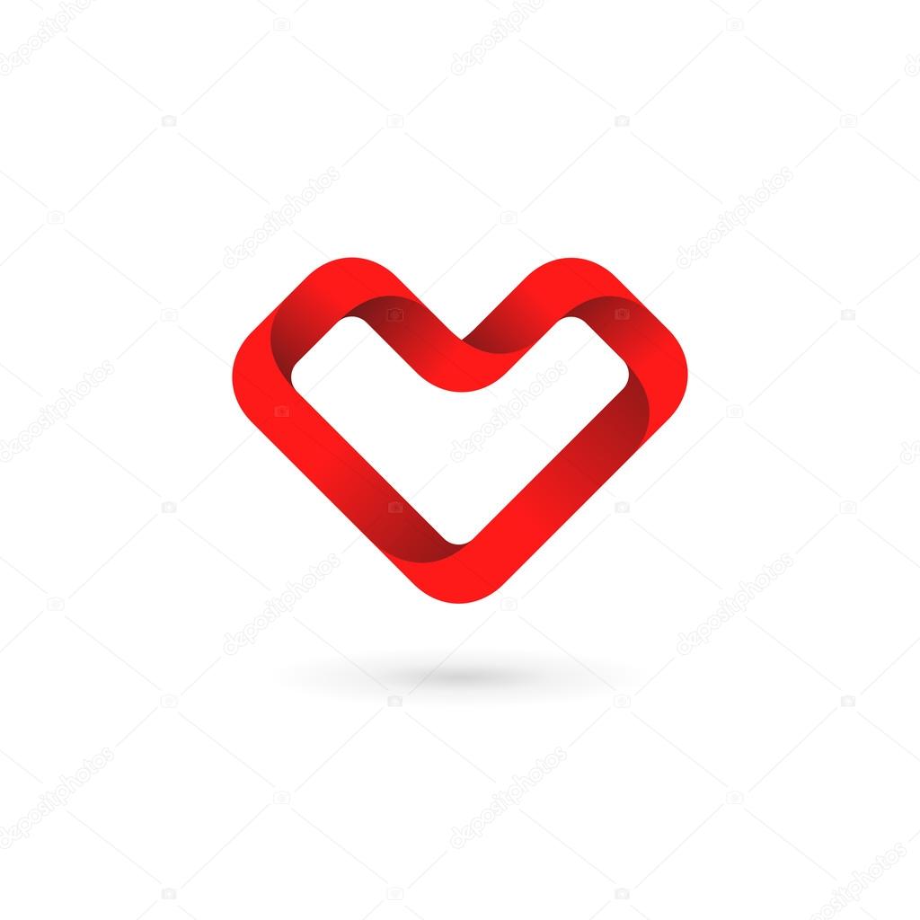 Letter V heart logo icon design template element