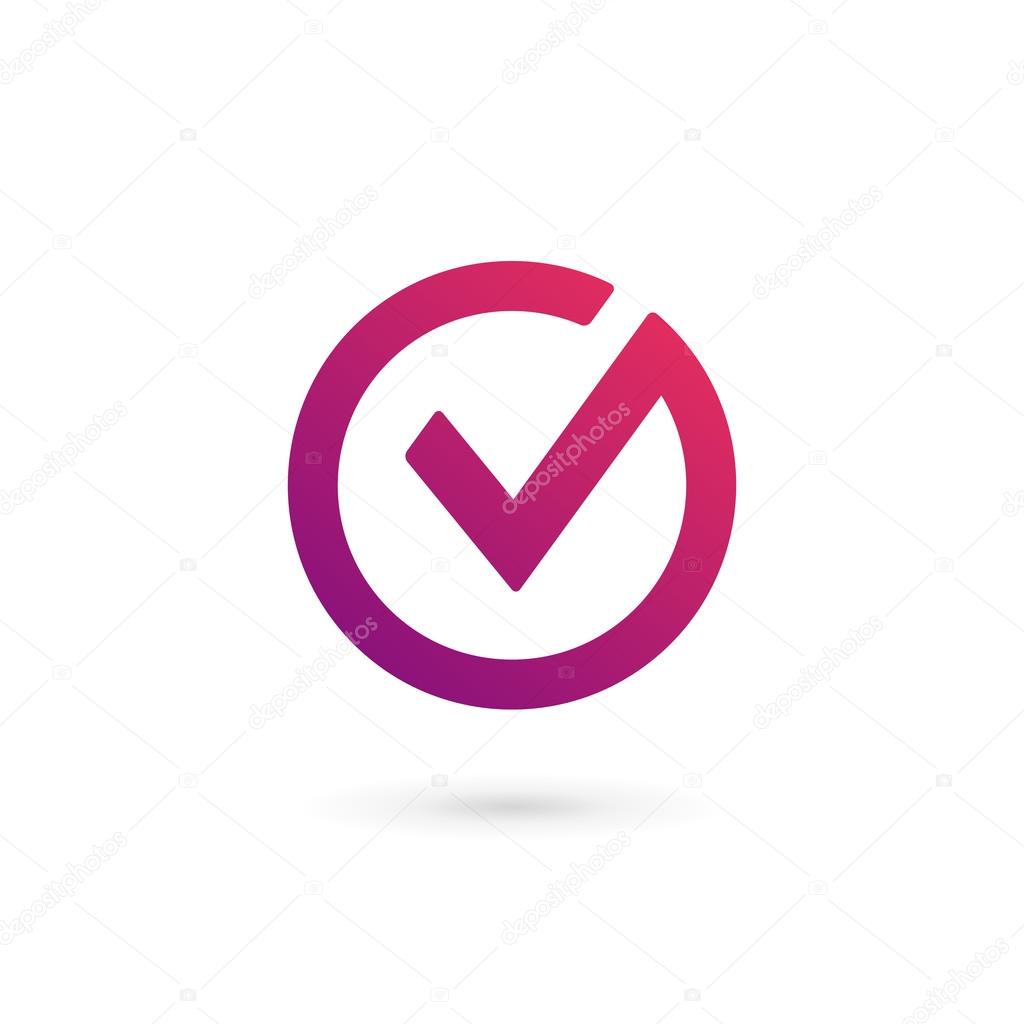 Letter V check mark logo icon design template element