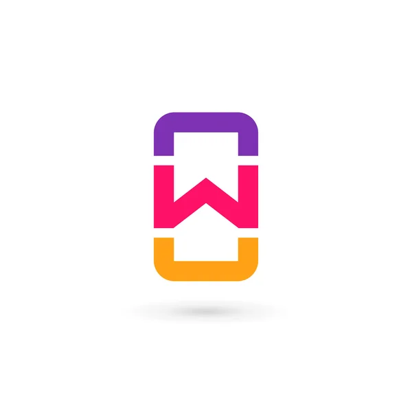Літера мобільного телефону W елементів шаблону дизайну логотипу — стоковий вектор