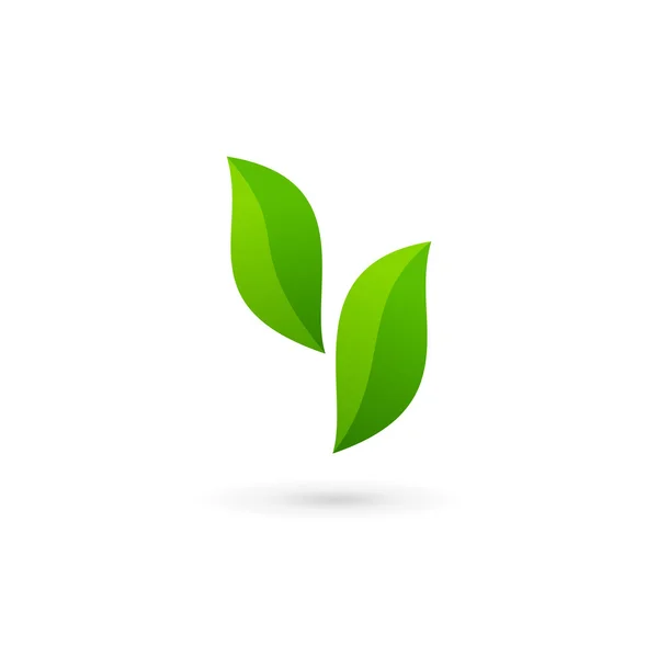 Carta Y eco folhas logotipo ícone design elementos de modelo — Vetor de Stock