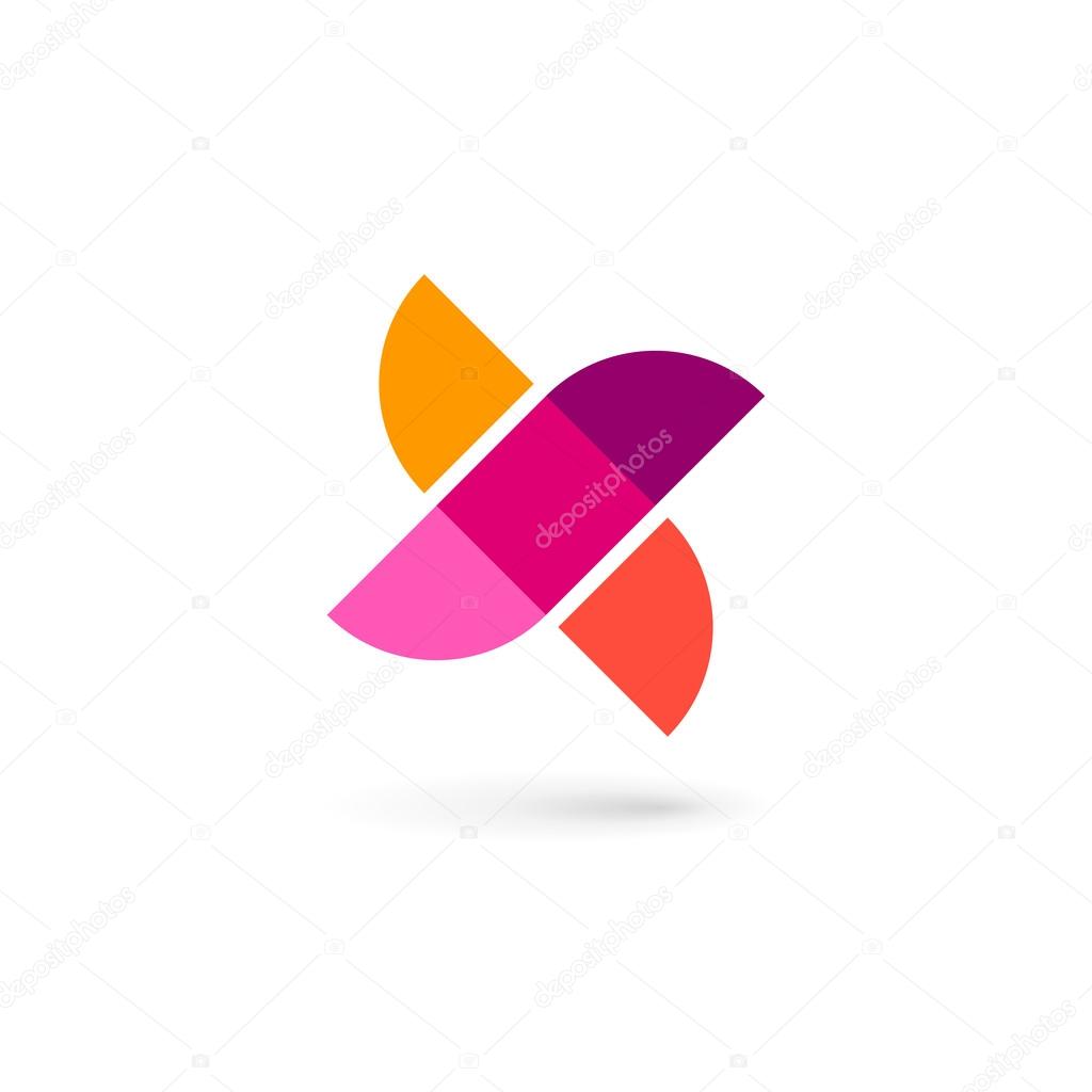 Letter X bird mosaic logo icon design template element