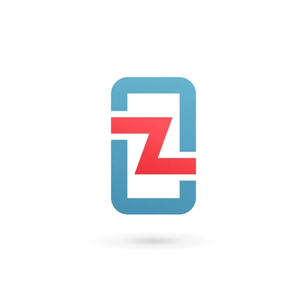 Mobile phone app lettera Z logo icona design elementi modello — Vettoriale Stock