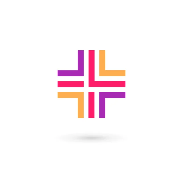 Cruz más el logotipo médico icono de elementos de plantilla de diseño — Archivo Imágenes Vectoriales