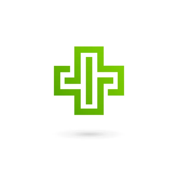 Хрест плюс елементи шаблону медичного логотипу — стоковий вектор