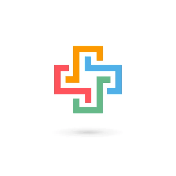 Cruz más el logotipo médico icono de elementos de plantilla de diseño — Vector de stock