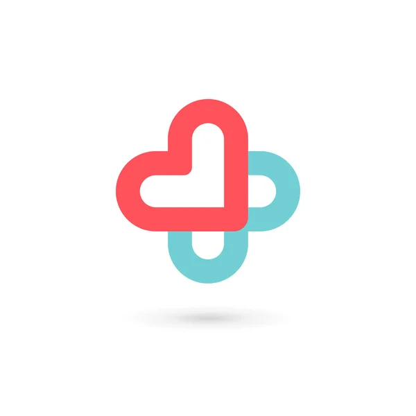 Cross plus medical logo icon design template elements — Stock Vector