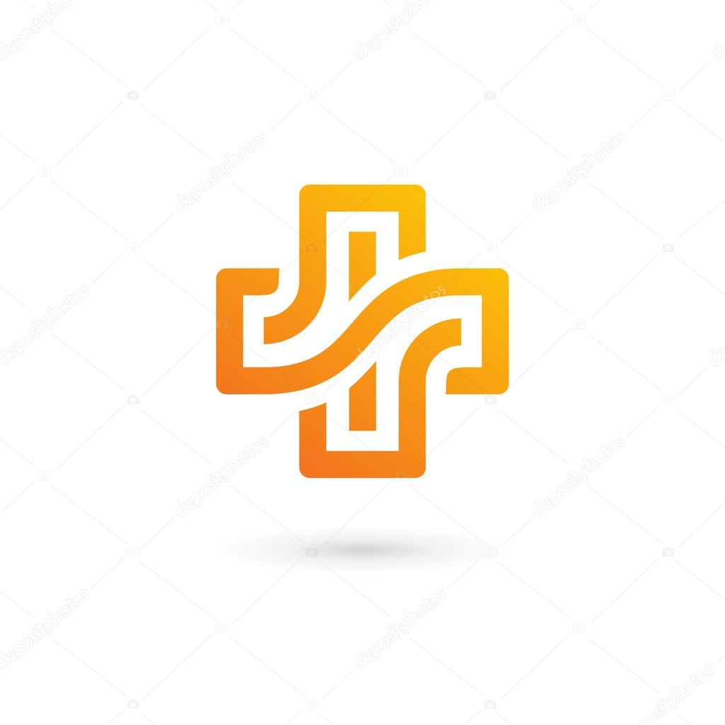 Cross plus medical logo icon design template element