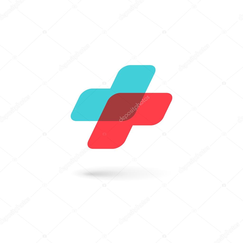 Cross plus medical logo icon design template element