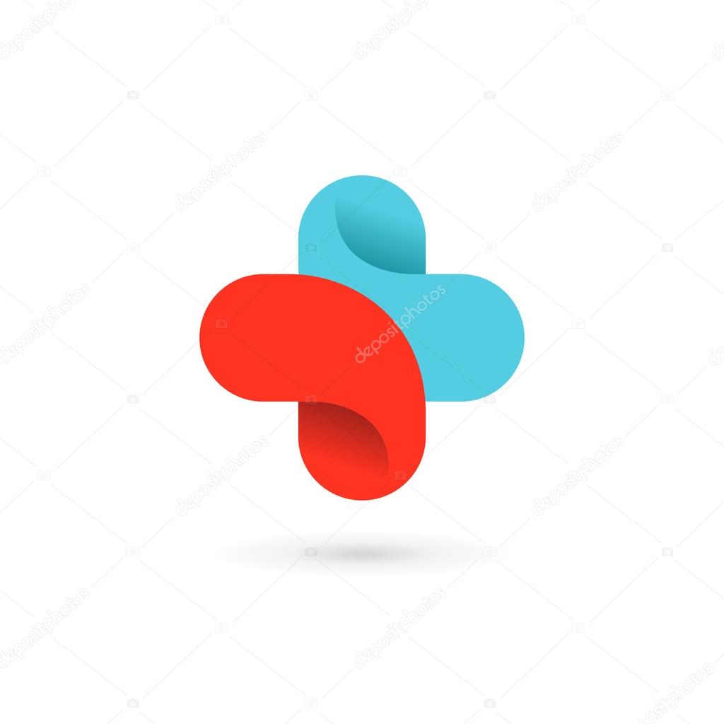 Cross plus medical logo icon design template element