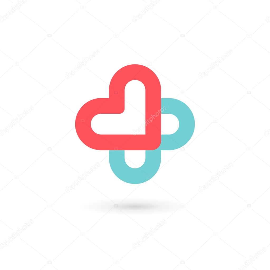 Cross plus medical logo icon design template element