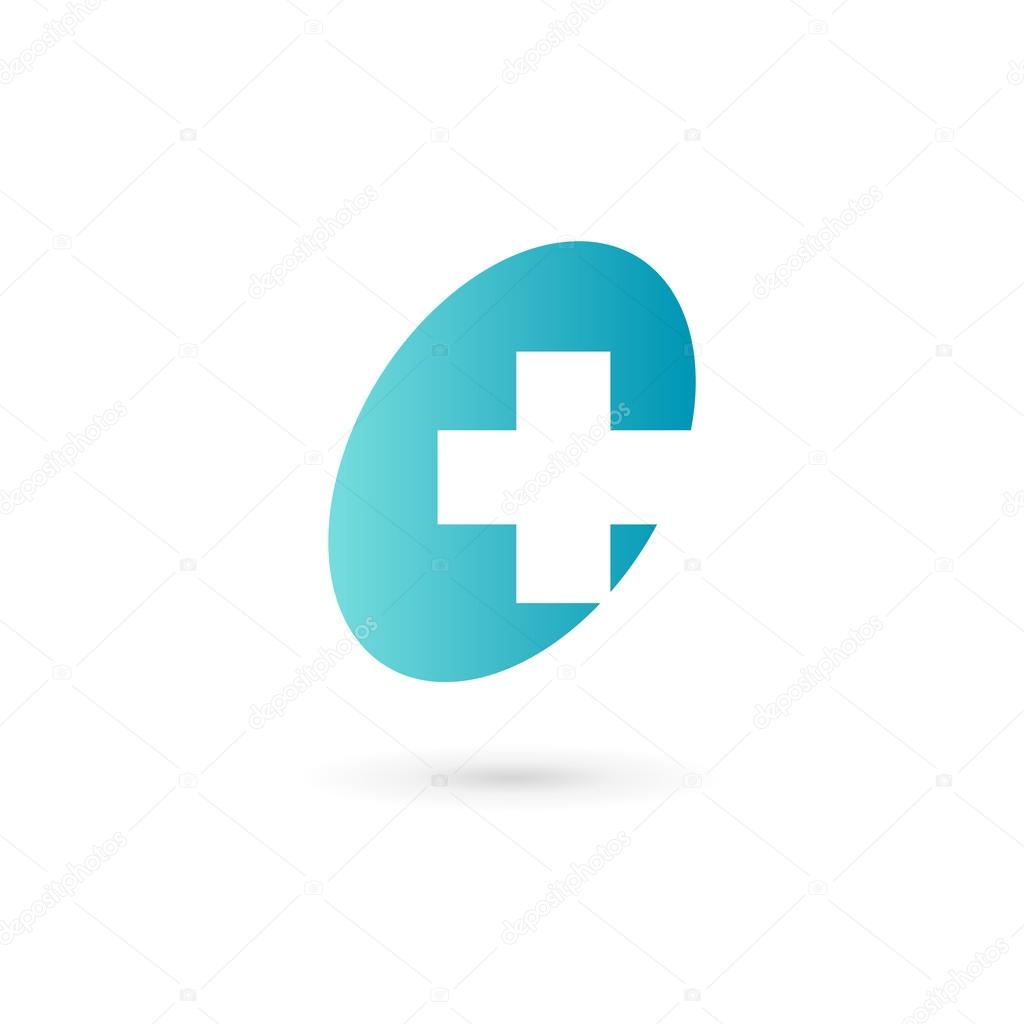 Cross plus medical logo icon design template element