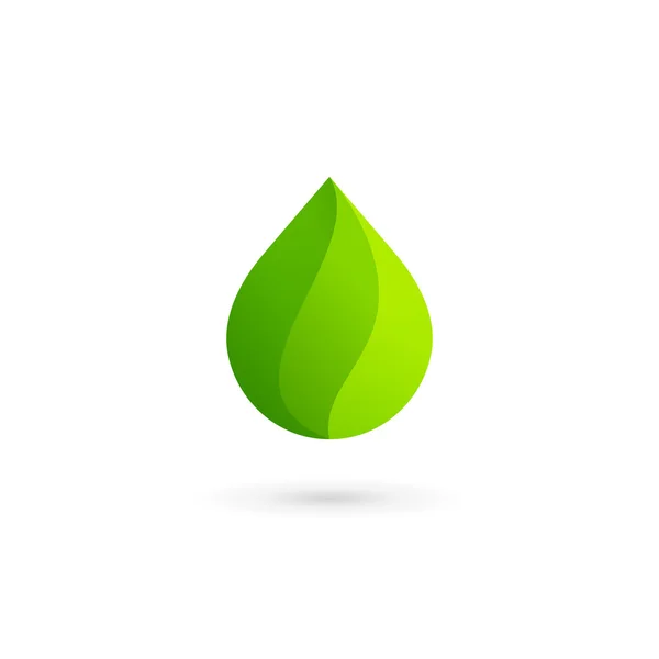 Goccia d'acqua eco foglie logo modello di design icona. Può essere utilizzato in — Vettoriale Stock