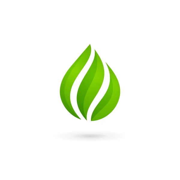 Water drop eco leaves logo design template icon. May be used in — ストックベクタ