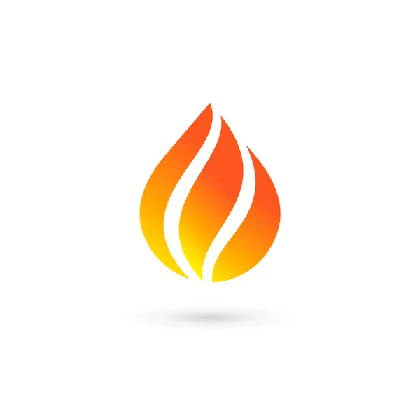 Water drop fire logo design template icon. May be used in ecolog — 스톡 벡터