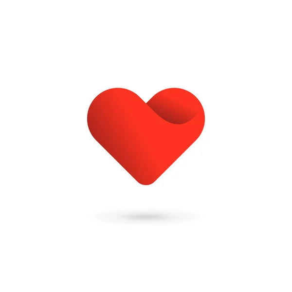 Lettre V coeur symbole logo icône conception éléments de modèle — Image vectorielle