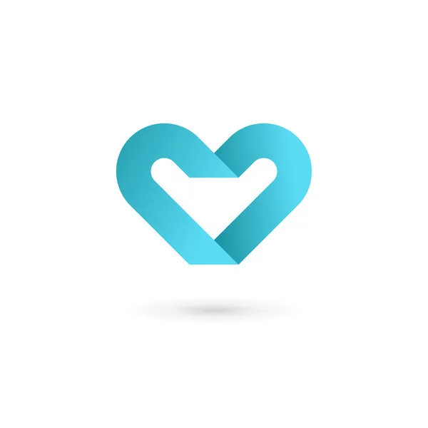 Carta V símbolo do coração logotipo ícone design elementos de modelo — Vetor de Stock
