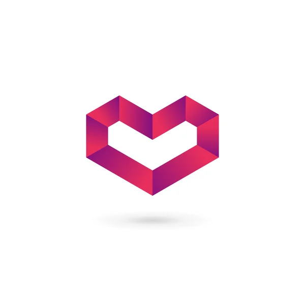 Letter V heart symbol logo icon design template elements — Stok Vektör