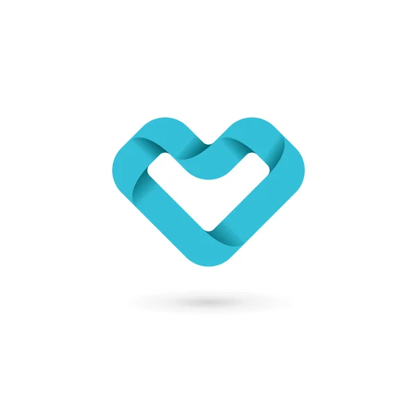 Carta V símbolo do coração logotipo ícone design elementos de modelo — Vetor de Stock