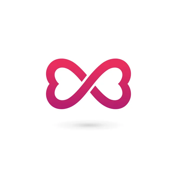 Herz unendlich schleife schmetterling logo symbol design template elemente — Stockvektor