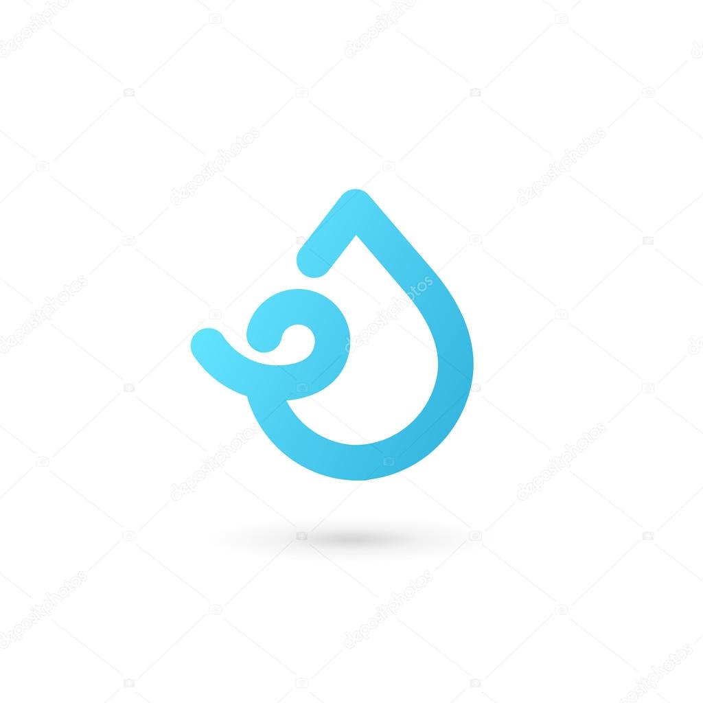 Water drop symbol logo design template icon. May be used in ecological, medical, chemical, food and oil design