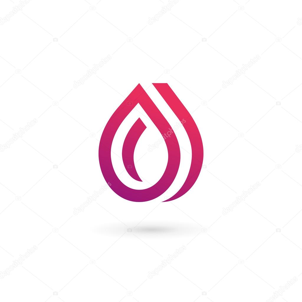 Water drop symbol logo design template icon. May be used in ecological, medical, chemical, food and oil design