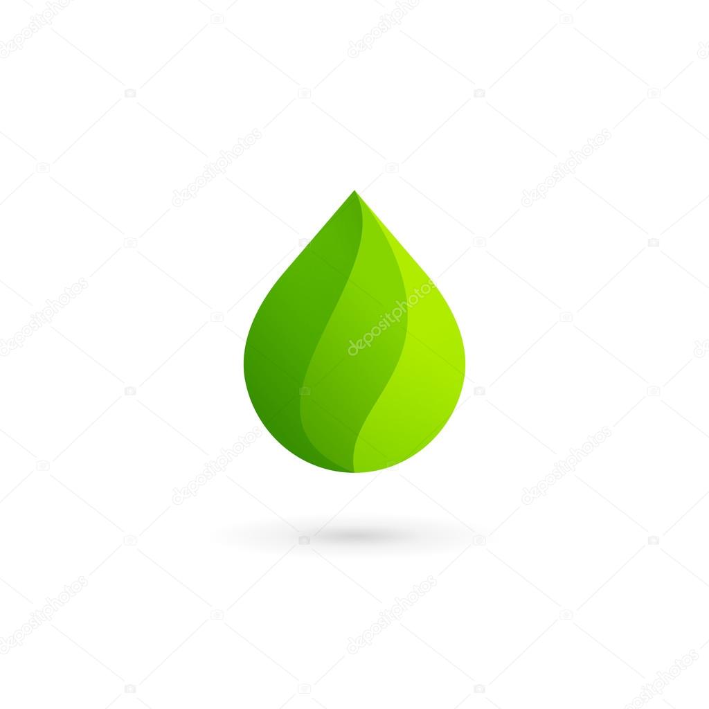 Water drop eco leaves logo design template icon. May be used in ecological, medical, chemical, food and oil design