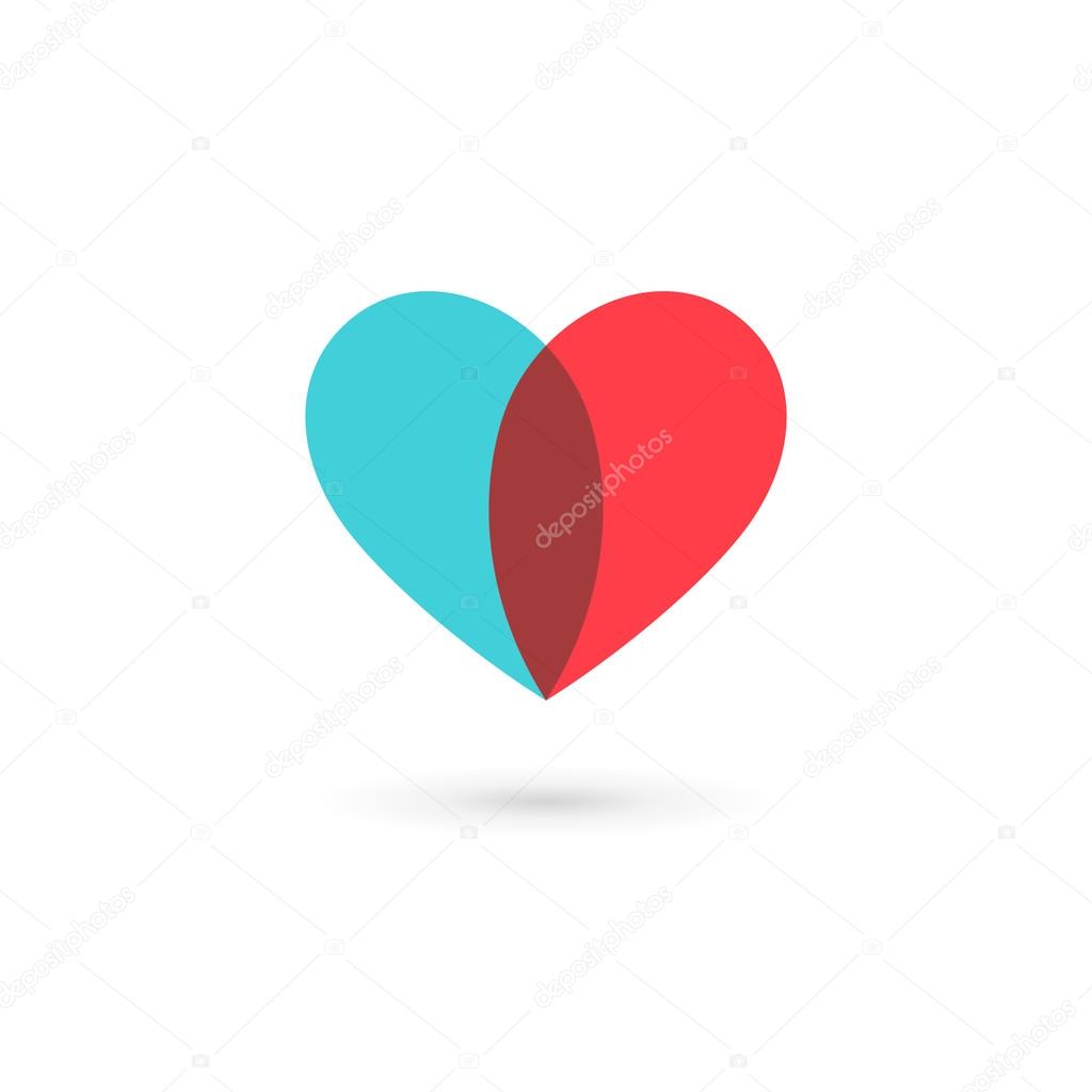 Heart symbol logo icon design template. May be used in medical, dating, Valentines Day and wedding design