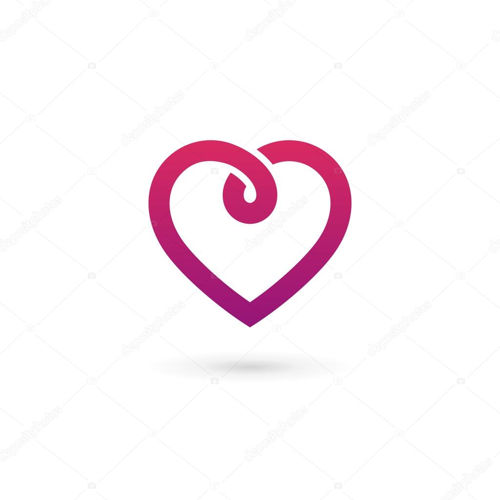 Heart symbol logo icon design template. May be used in medical, dating, Valentines Day and wedding design