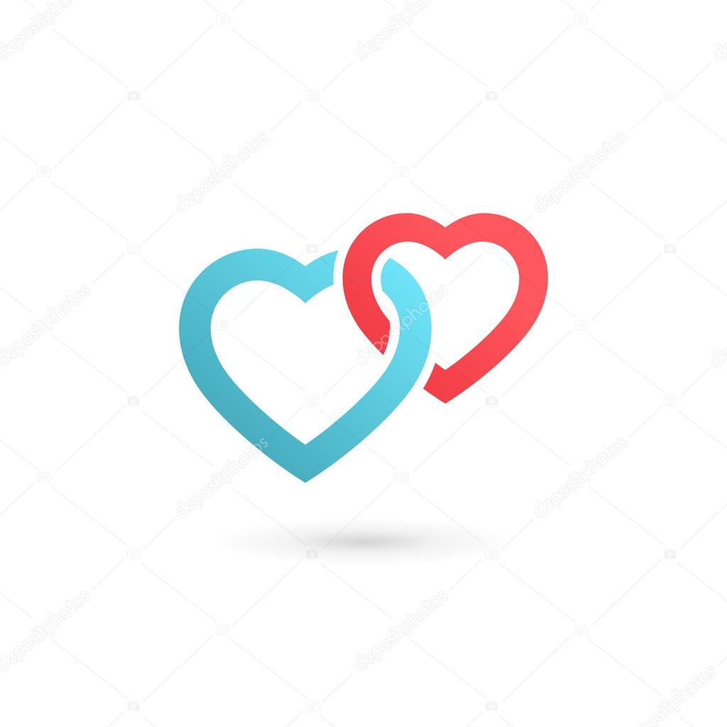 Heart symbol logo icon design template. May be used in medical, dating, Valentines Day and wedding design