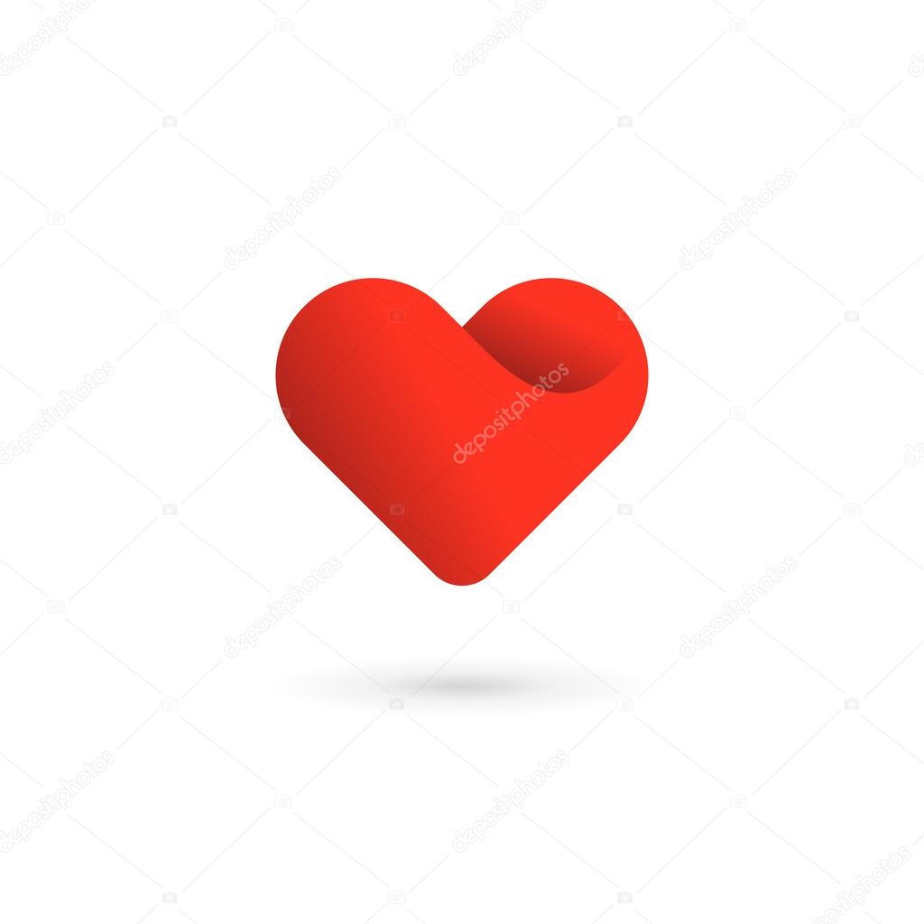 Letter V heart symbol logo icon design template element