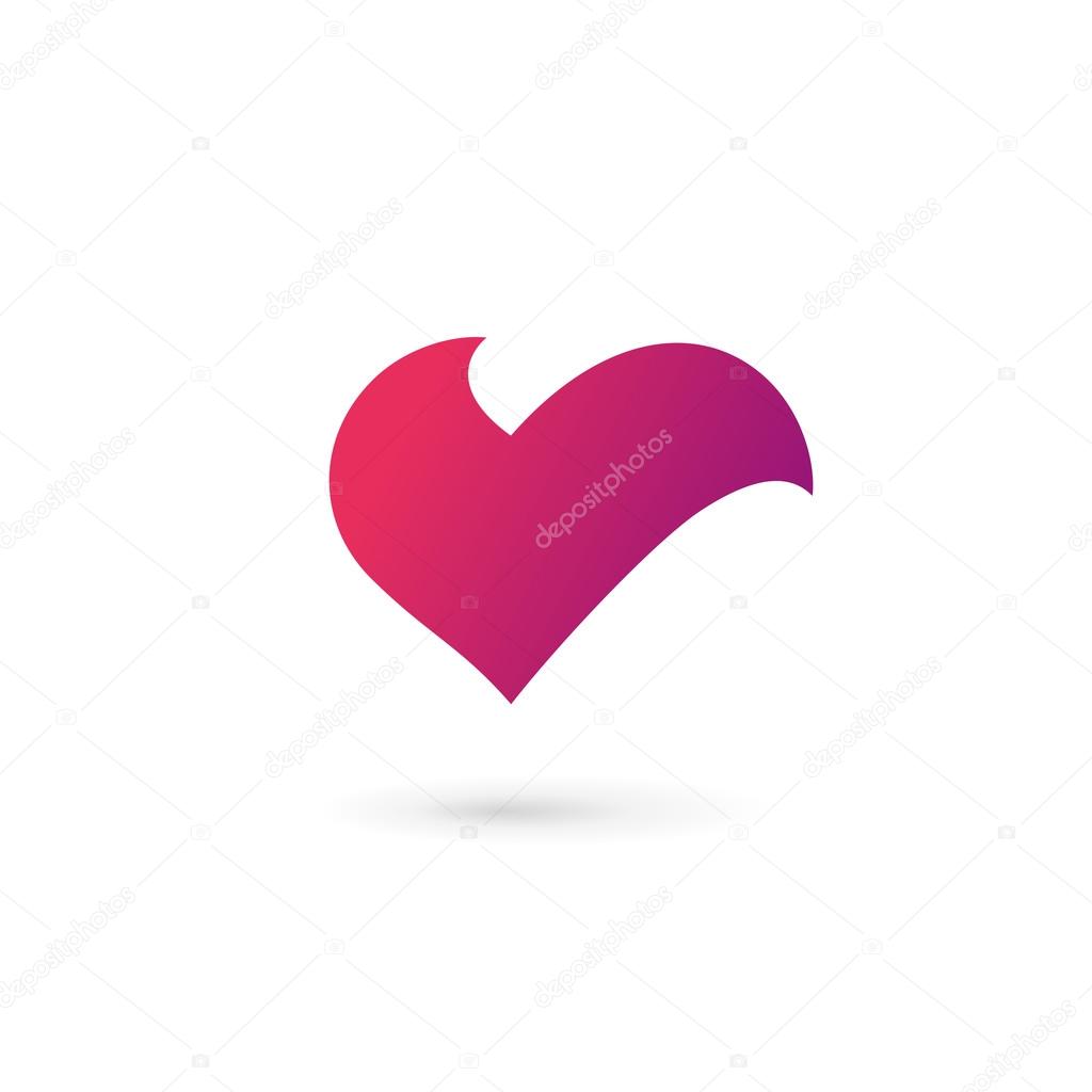 Letter V heart symbol logo icon design template element