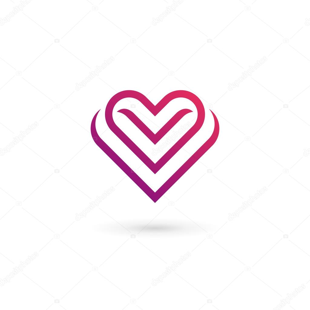 Heart symbol logo icon design template. May be used in medical, dating, Valentines Day and wedding design