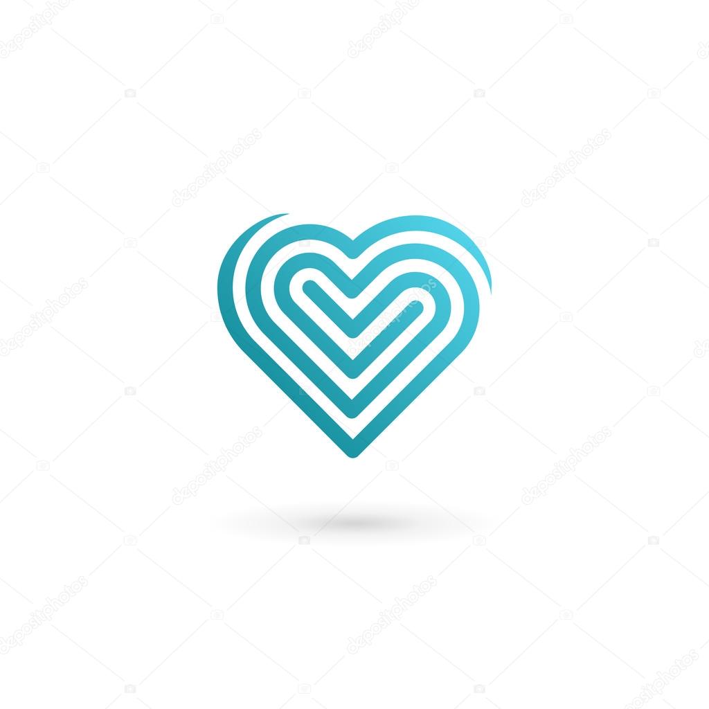 Heart symbol logo icon design template. May be used in medical, dating, Valentines Day and wedding design