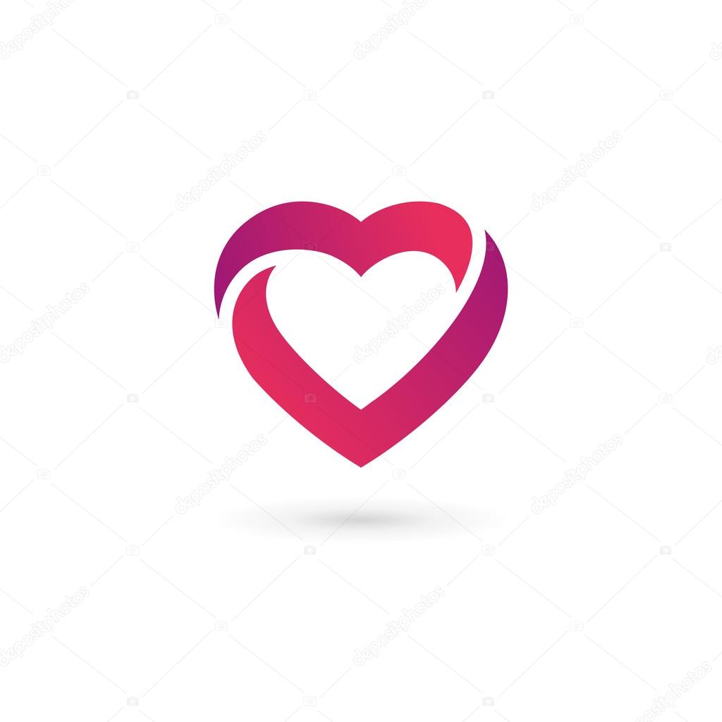 Heart symbol logo icon design template. May be used in medical, dating, Valentines Day and wedding design