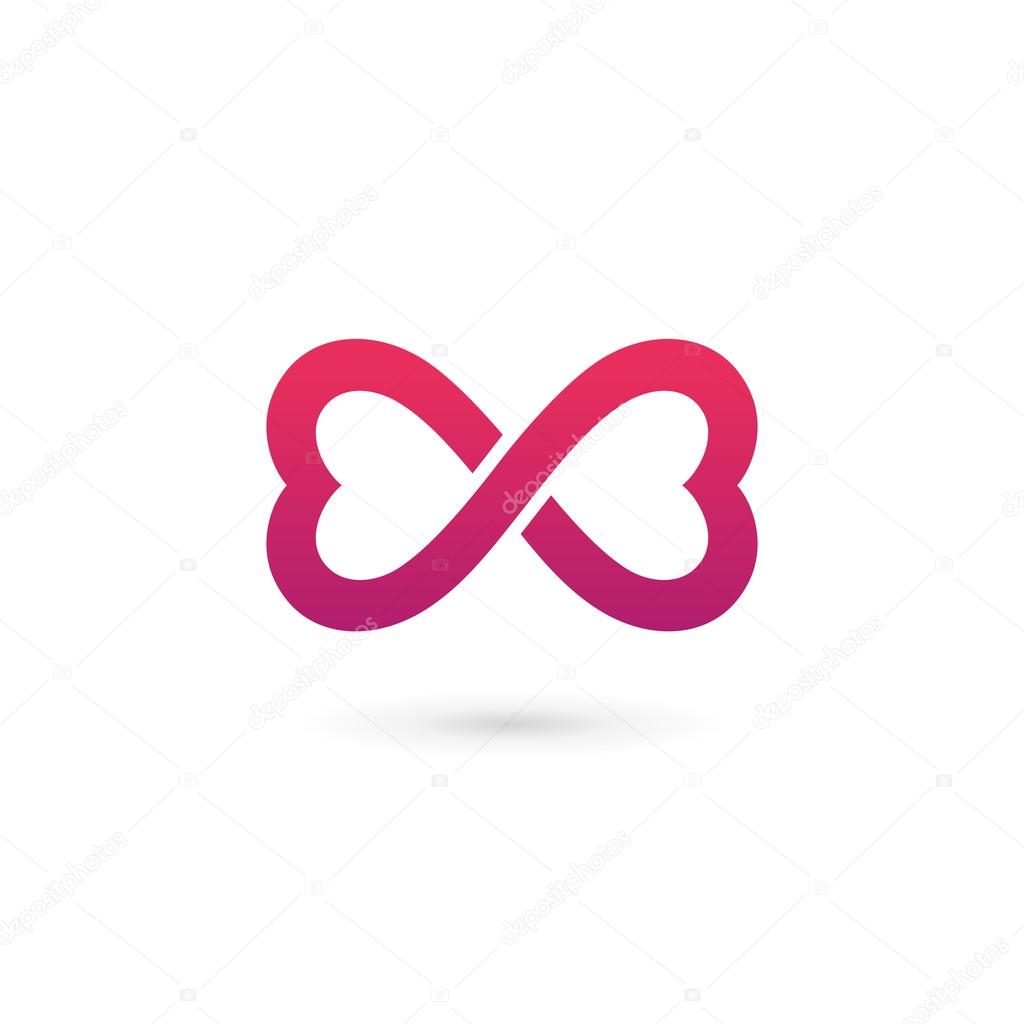 Heart infinity loop butterfly logo icon design template element