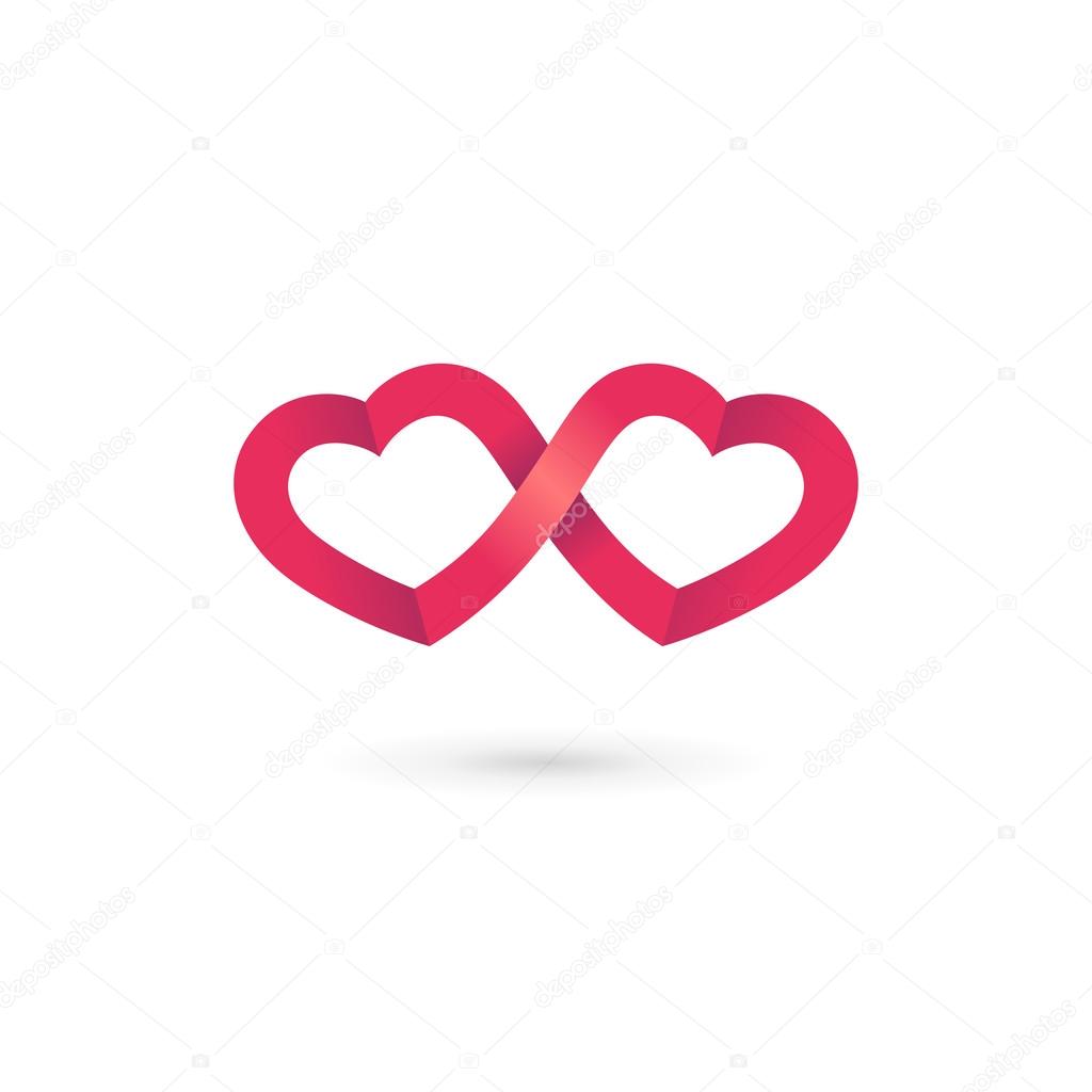 Heart infinity loop logo icon design template element