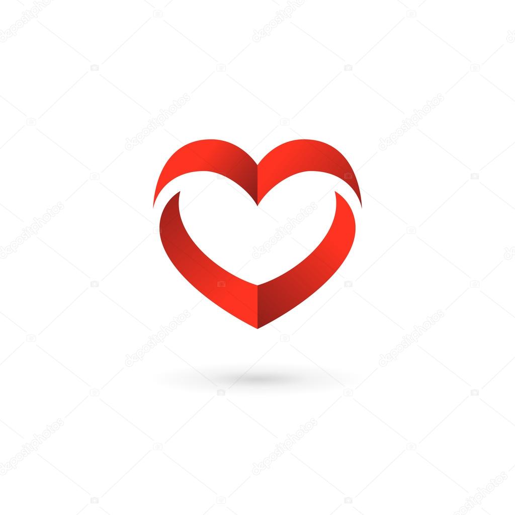 Heart symbol logo icon design template. May be used in medical, dating, Valentines Day and wedding design