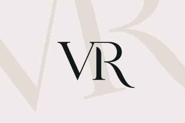 VR or RV letter logo icon design. Classic style luxury initials monogram. clipart svg vector 