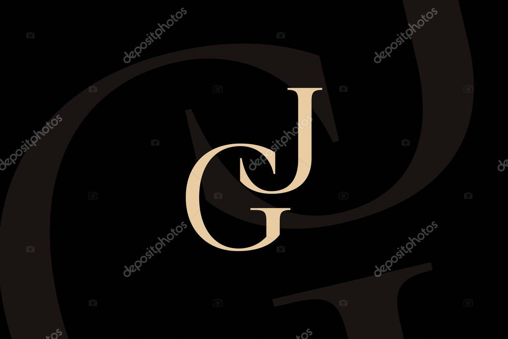 GJ or JG letter logo icon design. Classic style luxury initials monogram.
