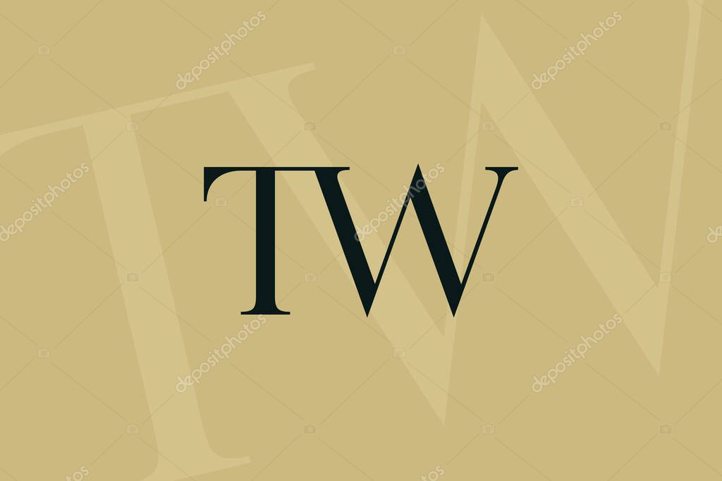 TW or WT letter logo icon design. Classic style luxury initials monogram.