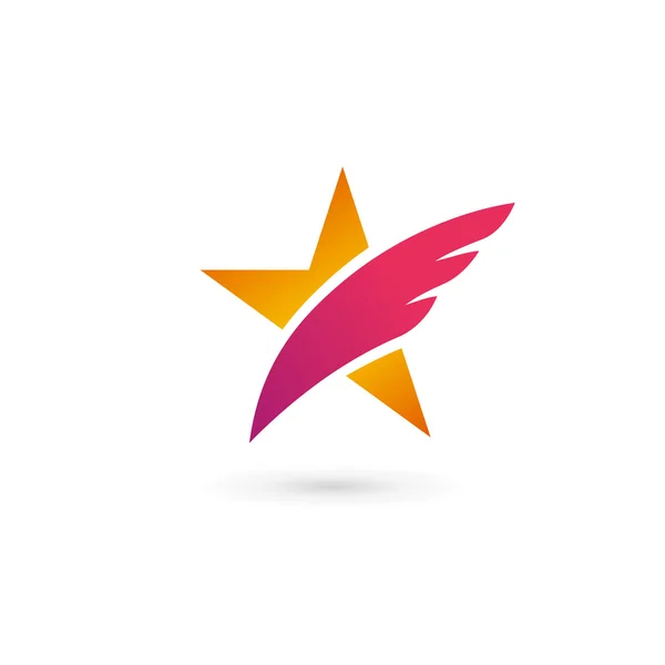 抽象的な星翼ロゴ アイコンのデザイン テンプレート要素 — ストックベクタ