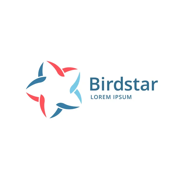 Abstract bird star logo icon design template elements — Stock Vector