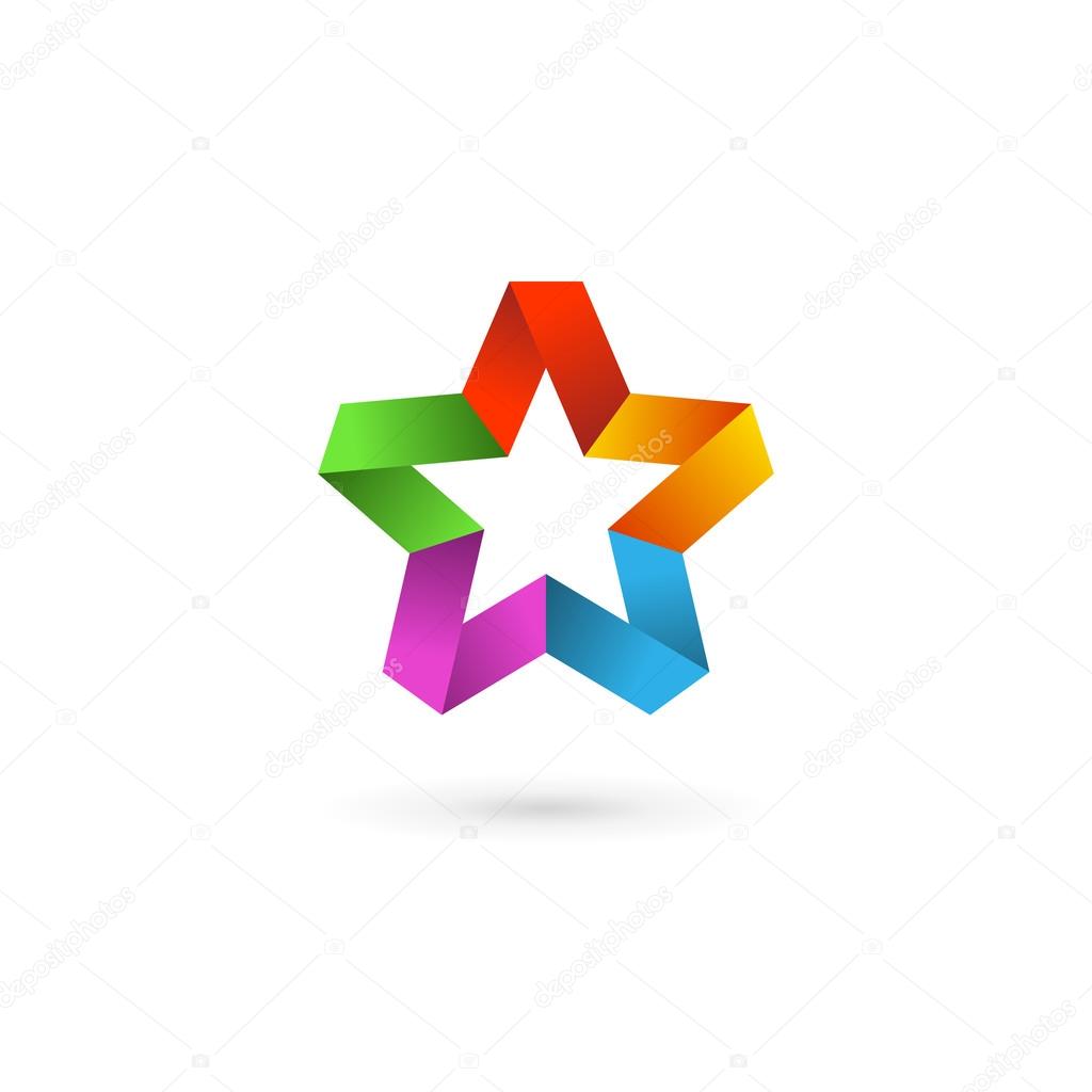 Abstract star logo icon design template element
