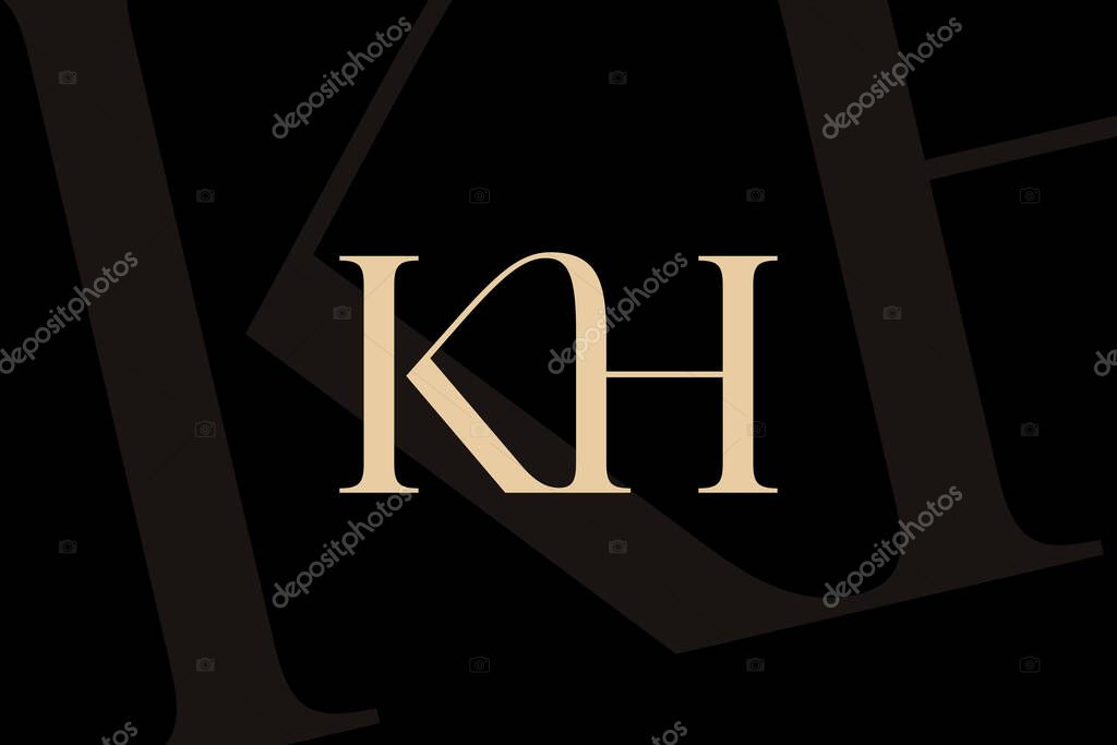 KH or HK letter logo icon design. Classic style luxury initials monogram.