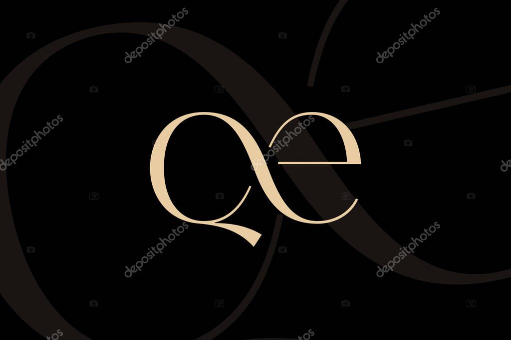 QE or EQ letter logo icon design. Classic style luxury initials monogram.