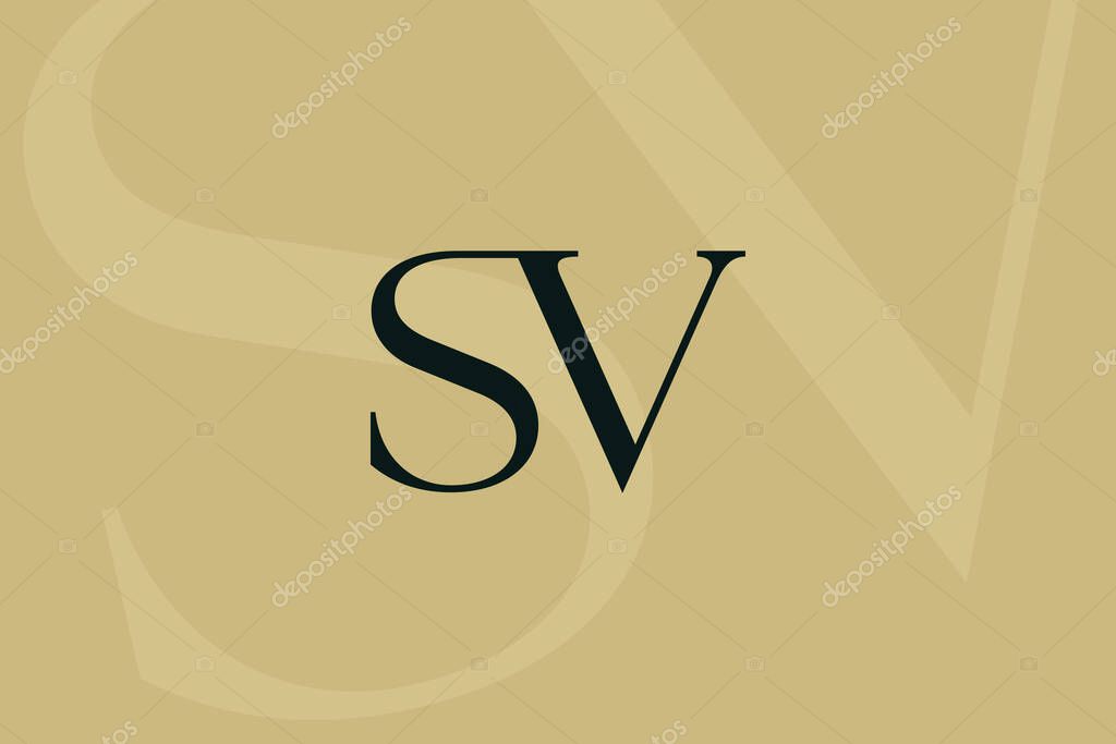 SV or VS letter logo icon design. Classic style luxury initials monogram.