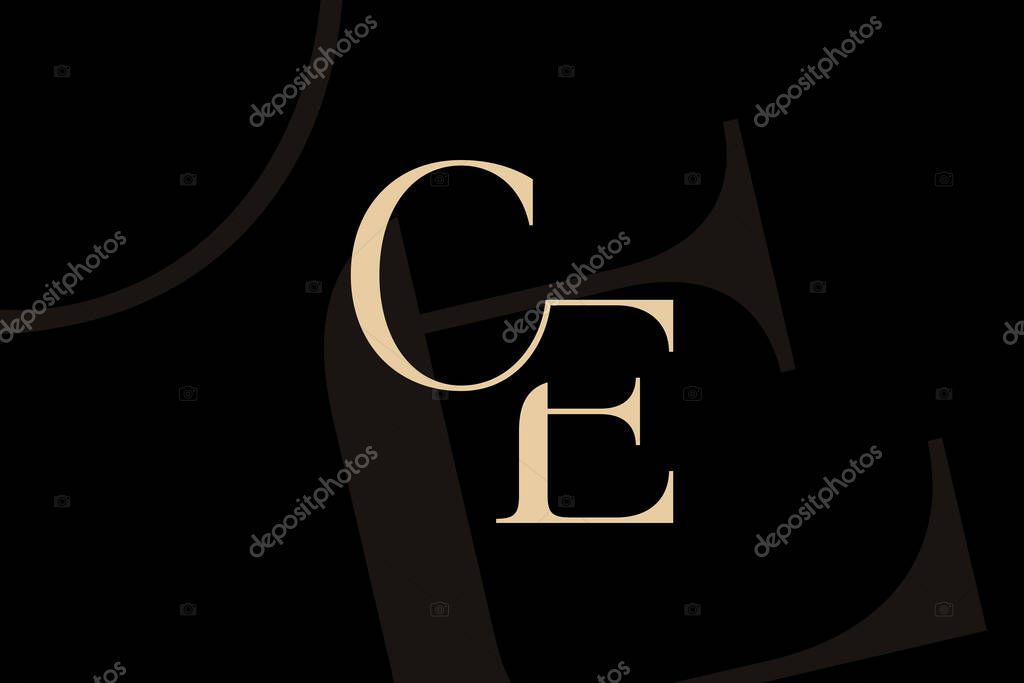 CE or EC letter logo icon design. Classic style luxury initials monogram.