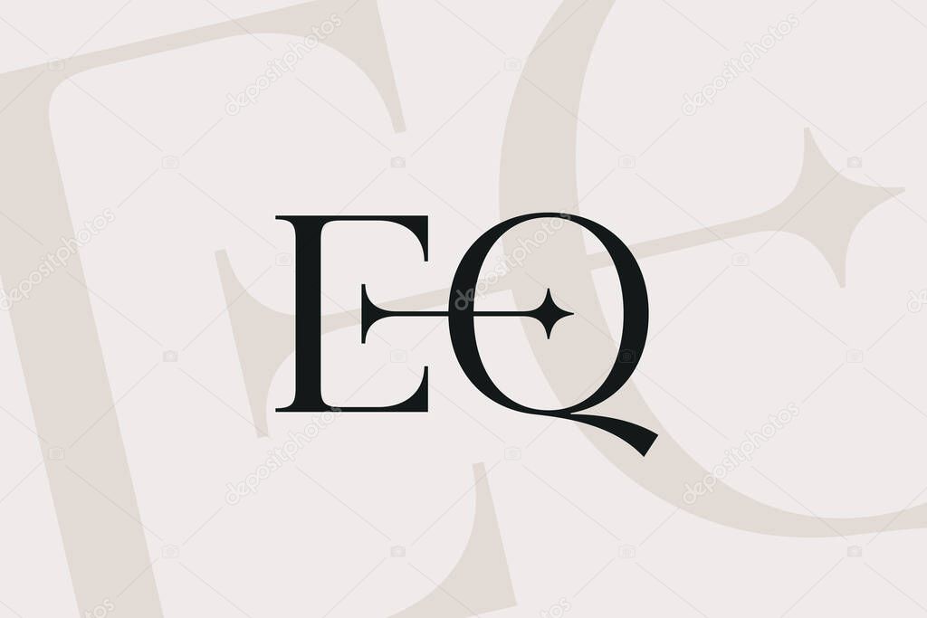 EQ or QE letter logo icon design. Classic style luxury initials monogram.